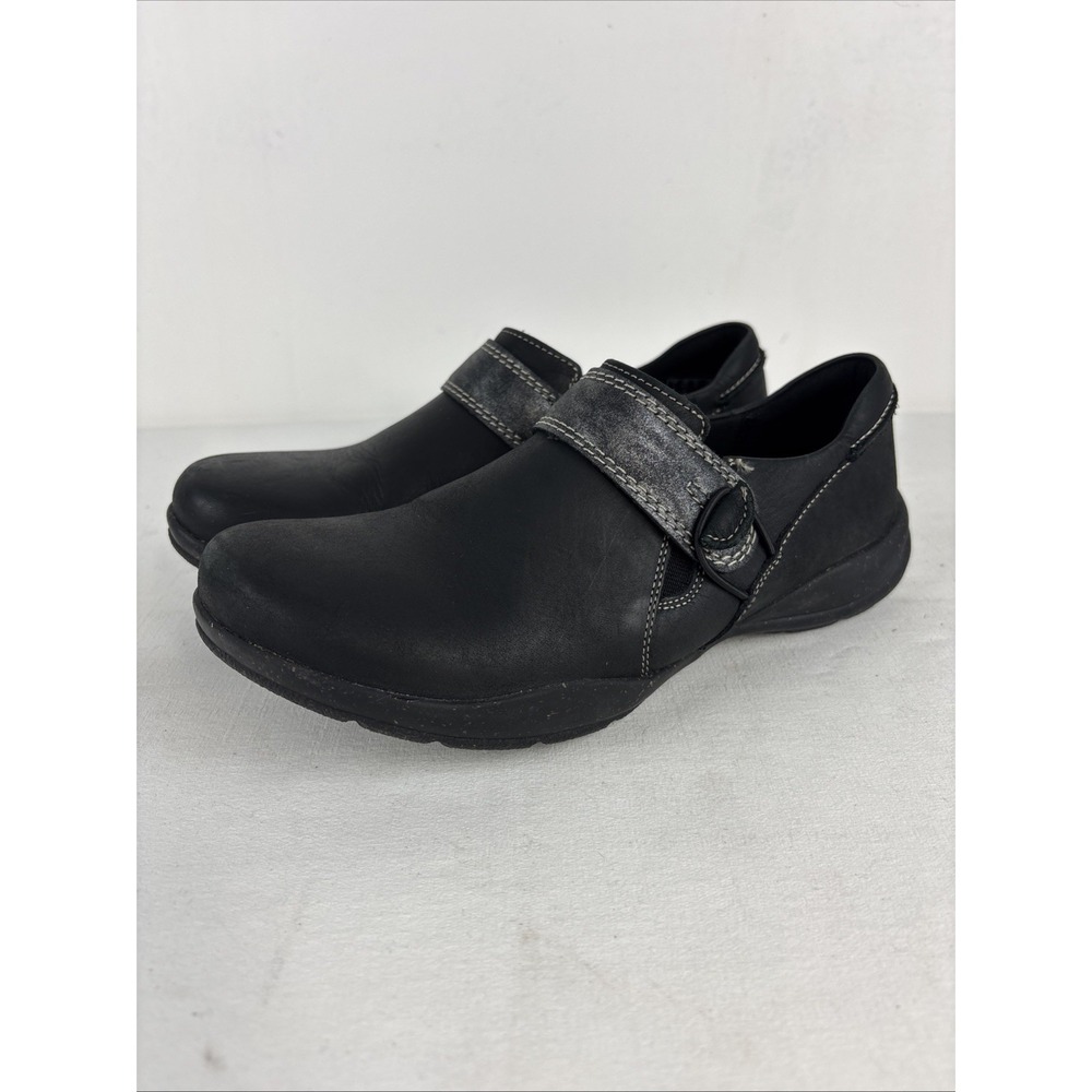 Clarks‎ Collection Womens 6.5M Roseville Dot Loafer 27857 Black Slip On Shoe EUC